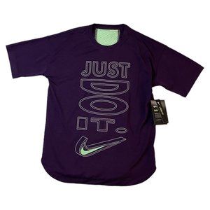 Nike Big Girls Short Sleeve Training Top DA0903 Purple Size M Active Loose Fit